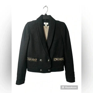 Loft wool blazer color black with Jewel accents size 2 woman’s